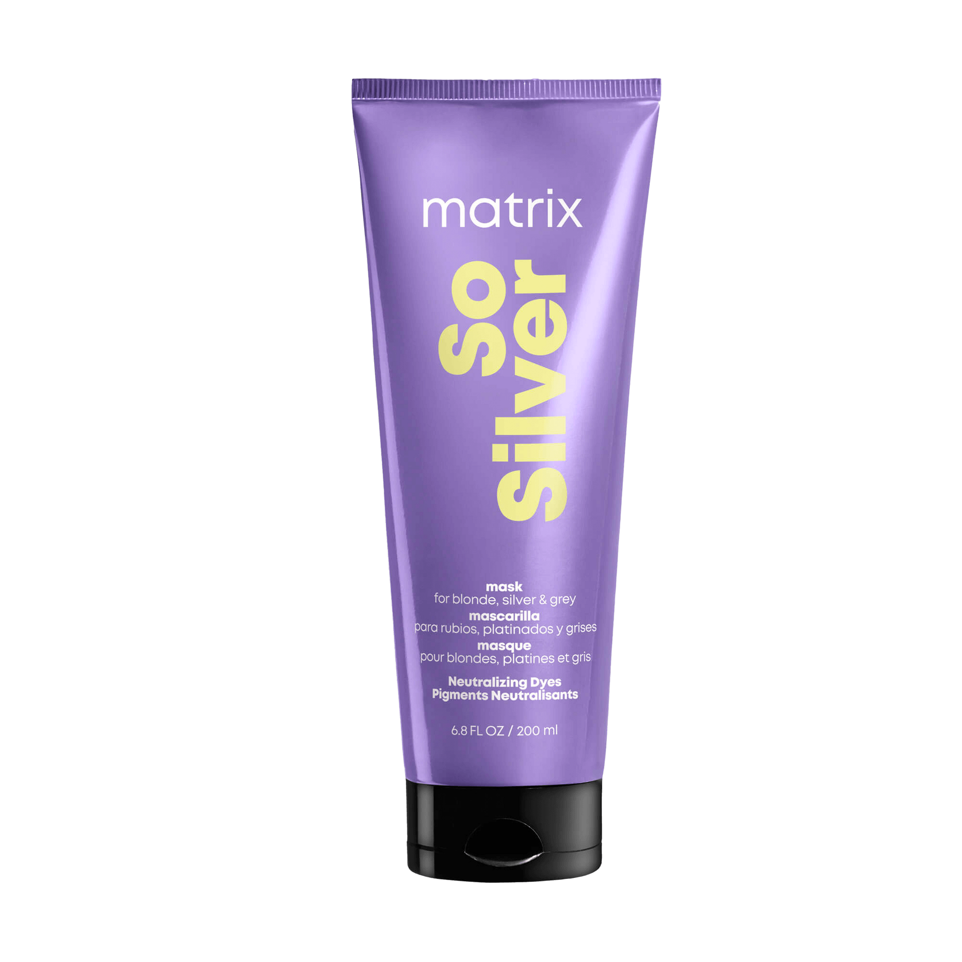 Masque So Silver Matrix – Soin déjaunissant pour cheveux blonds, gris ou blancs, 200 ml