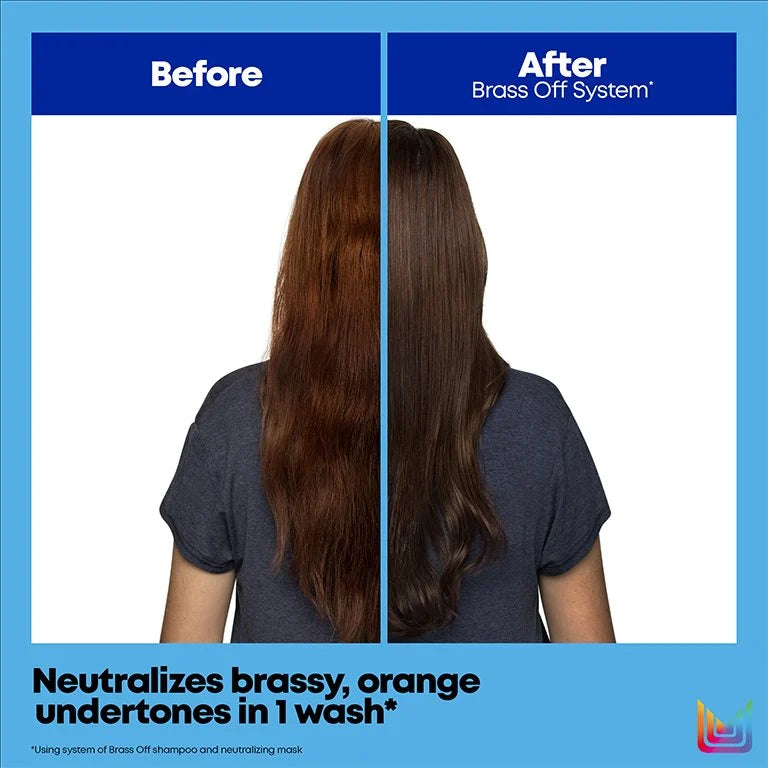 Shampooing déjaunissant Matrix Brass Off – Reflets froids pour cheveux blonds foncés ou bruns éclaircis