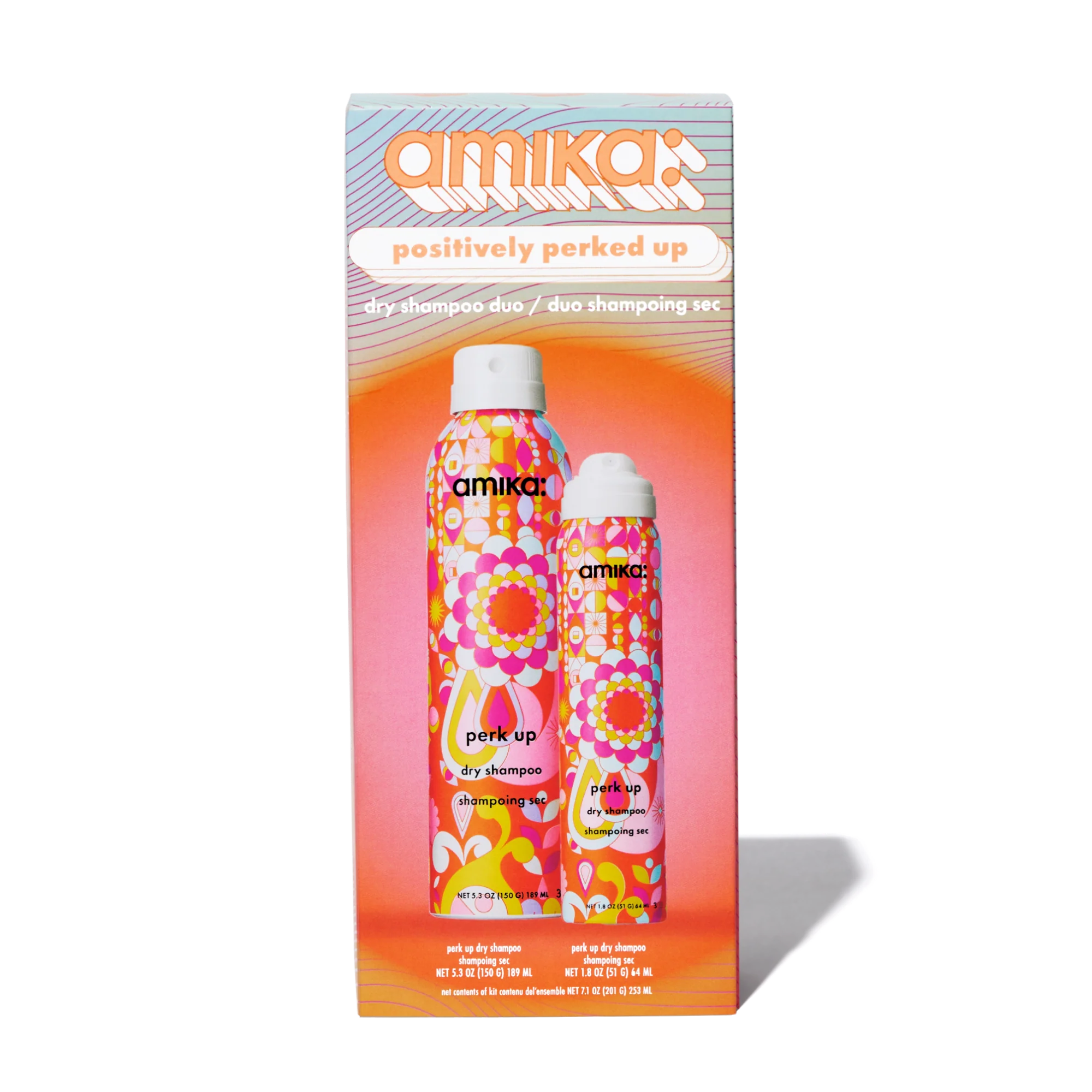  Duo Positively Perked Up Amika – Shampoing sec en format régulier et mini 