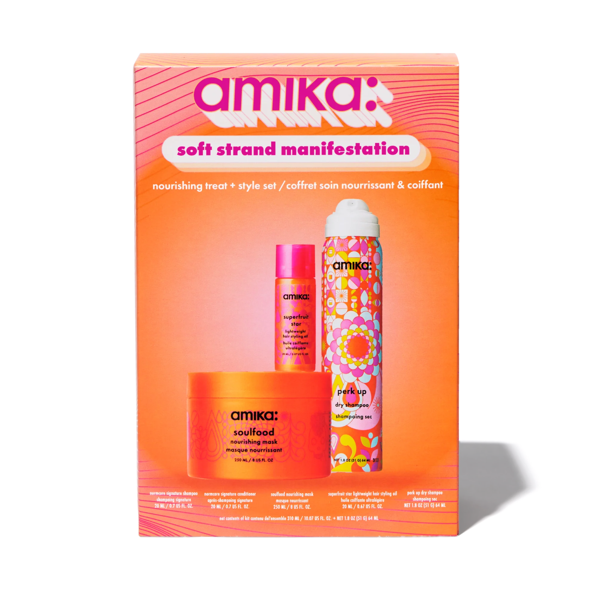 Coffret amika Soft Strand Manifestation – 3 soins nourrissants pour cheveux secs ou abîmés
