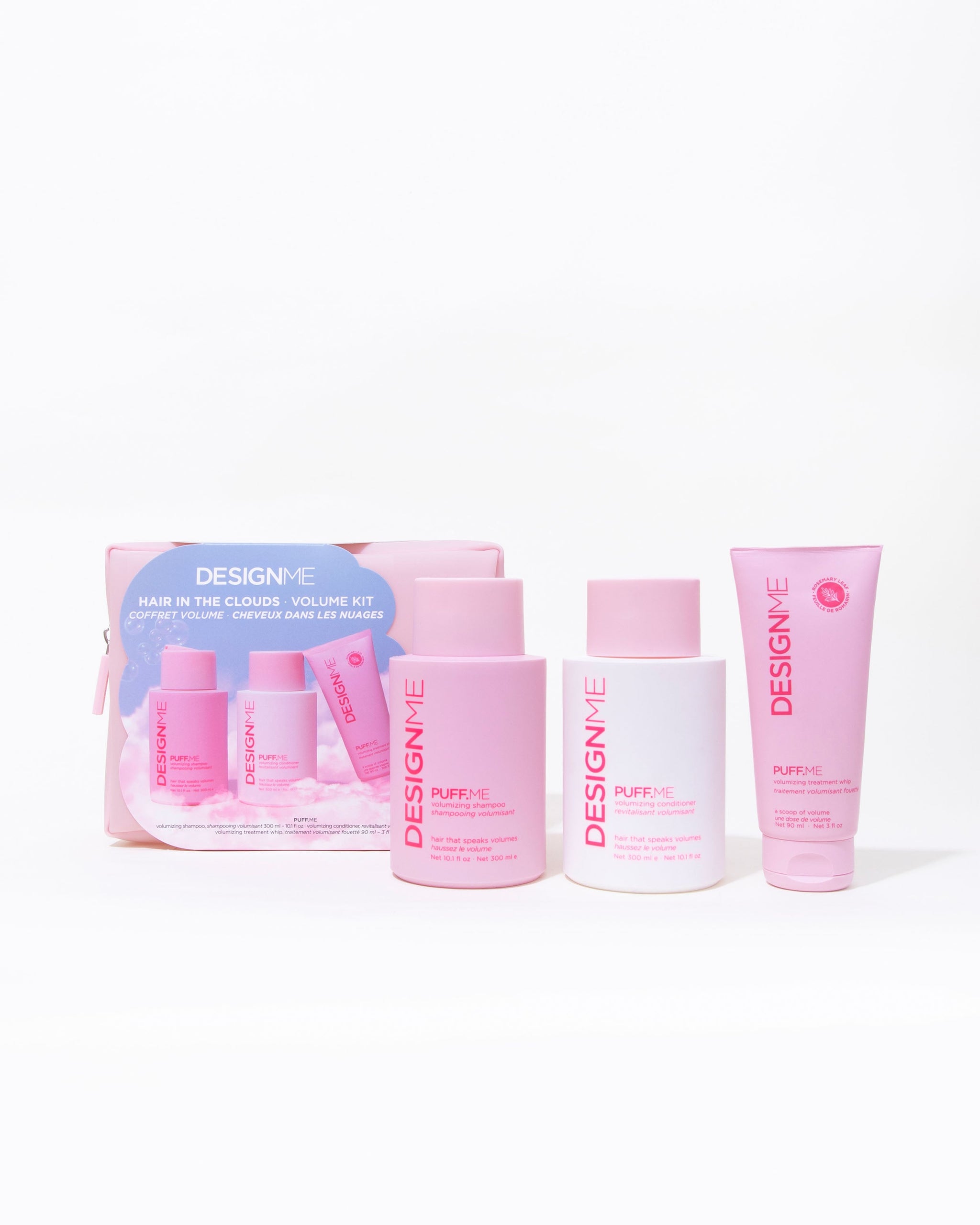  Coffret Volume Puff.me Design.Me – shampoing, revitalisant et spray volumisant 