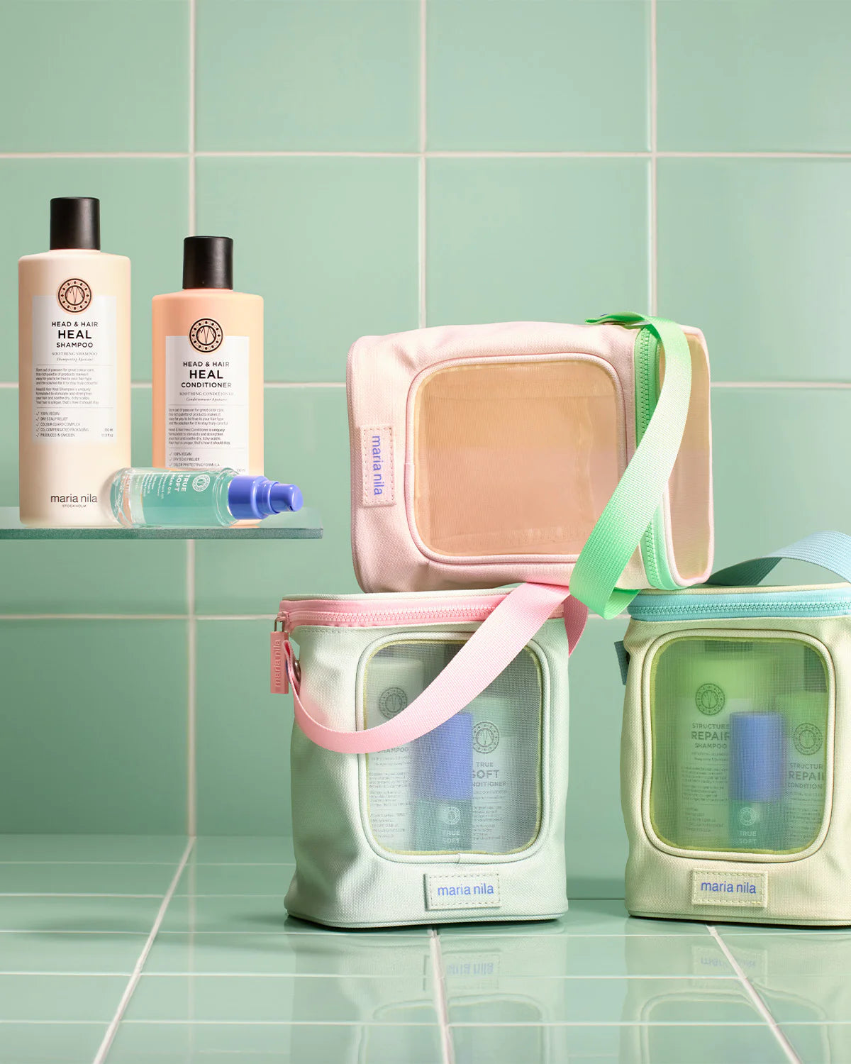 Coffret beauté Structure Repair de Maria Nila – trousse végan verte avec soins capillaires réparateurs